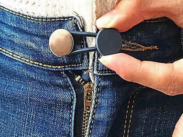24 stk. Usynlige Jeans Forlængerknapper Elastisk Taljeforlænger Spænde [DB]