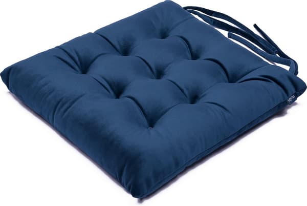 Spisestolputer - med bånd, sklisikker, tuftet fløyels sittepute for stoler 42x40 cm_yu
