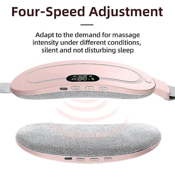 USB Elvarmebælte Menstruation Talje Varmepude Massage Periode Smertelindring Kramper Rosa