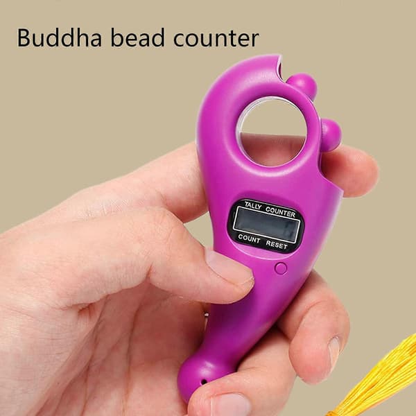 Digital fingerdisk til bøn Buddha perler disk LCD digital display disk til buddhistisk meditation afslapning Lilla Purple