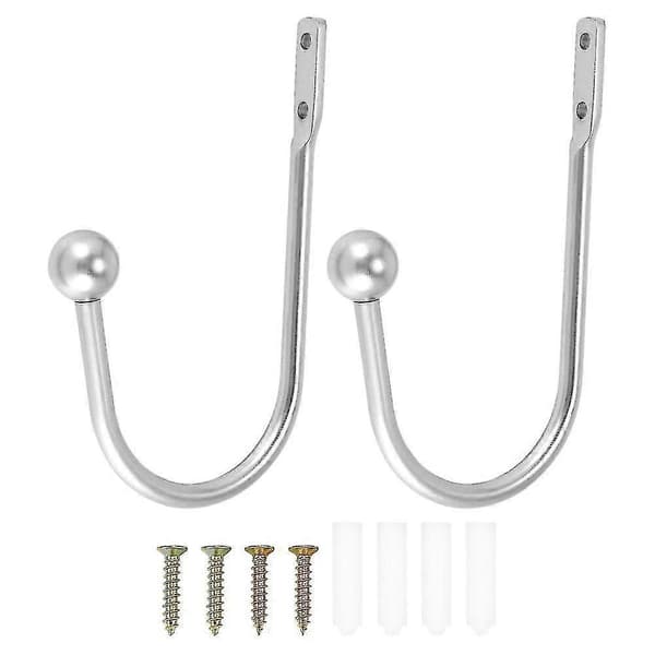 Curtain Tieback, Curtain Tieback Hook, Decorative Metal Window Curtain Holder, Silver