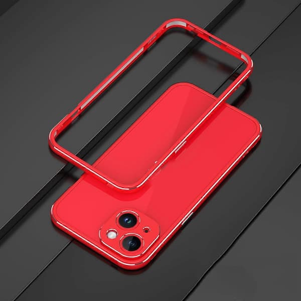 For iPhone 14 Plus Aurora Series Linsebeskyttelse + Metallramme Mobilskall