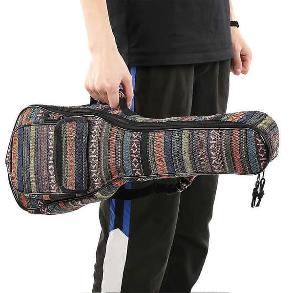 NestNiche Ukulele Bag, Ukulele Case, 4-String Guitar Double Shoulder Strap Bag Thick Padded with Adjustable Straps for Travel Performance C [DB]