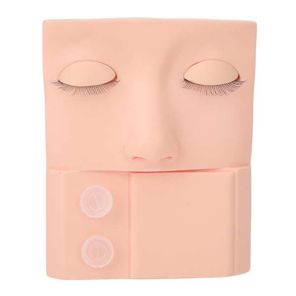 Lash Mannequin Head Replaceable Eyelid Eyelash Extension Practice Makeup Training PVC Pink