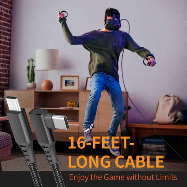 Linkkikaapeli USB-C Oculus Quest 2:lle, musta, 5 metriä