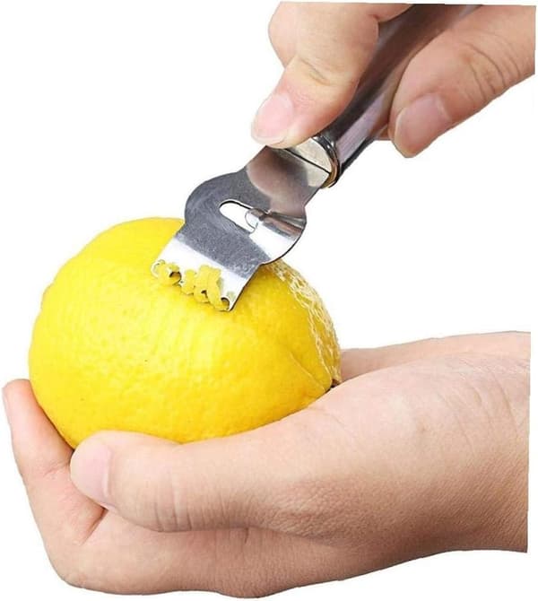 Stainless Steel Citrus Zester, Multifunctional Fruit Grater with Handle for Kitchen and Bar, Silver, 16 cm
