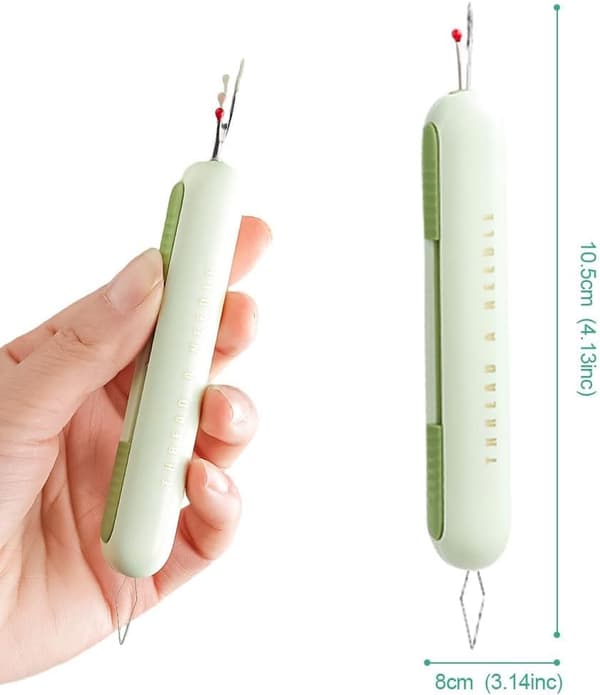 2024 Upgrade 2-in-1 Needle Threader Seam Ripper, Needle Threader Seam Ripper for Sewing Grey Grey
