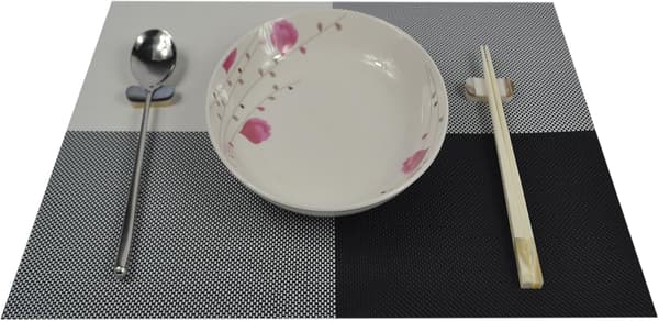 45 x 30 cm Uusi ruudullinen PVC/PET-pöytätabletti pm419, 6 mustan setti -