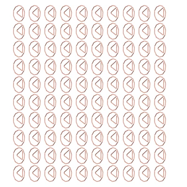 100 stk. guldsøde unikke lette bærbare galvaniseringsproces metalclips med opbevaringsboks polygon