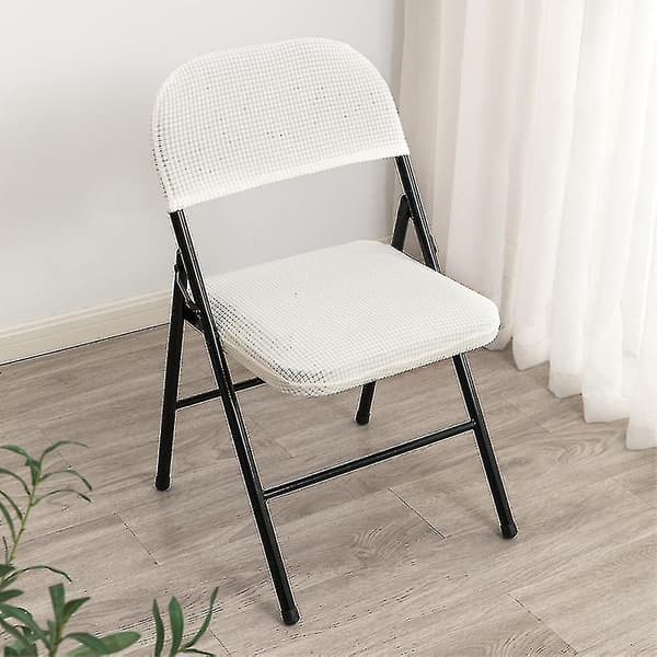 4 st Fällbara Stolsöverdrag med Delad Sits för Fest Bröllop Hem vit white