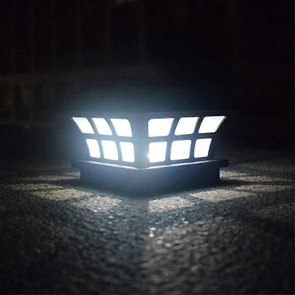 Solar LED Stolpelampe Utendørs Vanntett Stolpelampe Landskapslys Gjerde Hage Gård (kaffe)