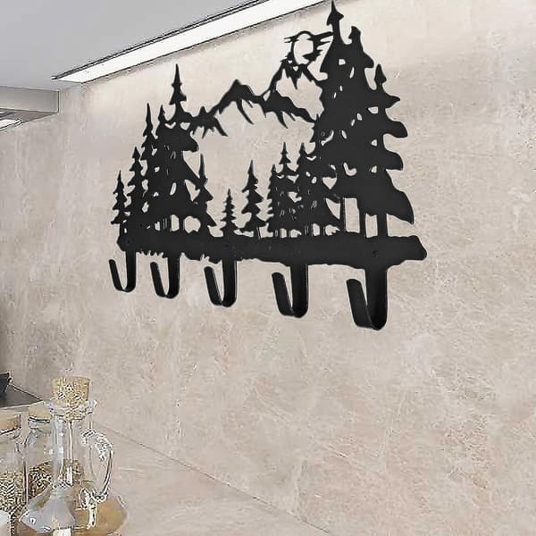 Klädkrokar Väggkonst Dekor (skog)