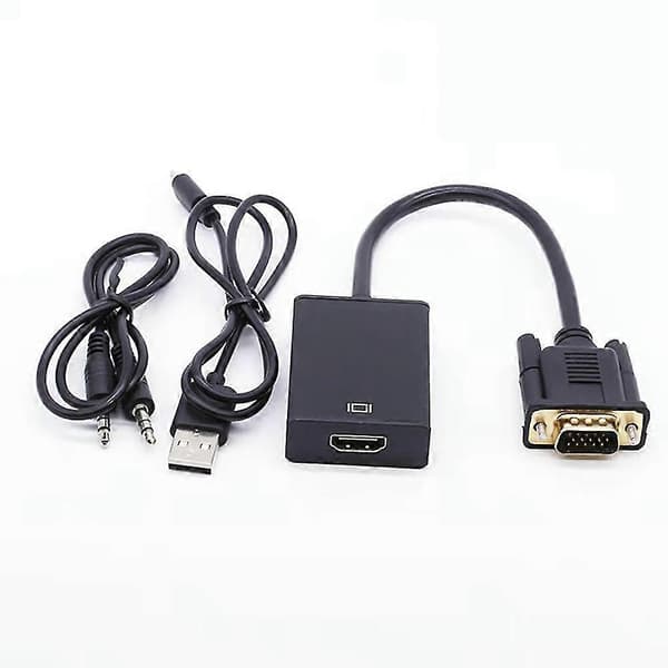 VGA til HDMI-kompatibel konverter computer til tv-adapterkabel tv HD-kabel understøtter med lyd