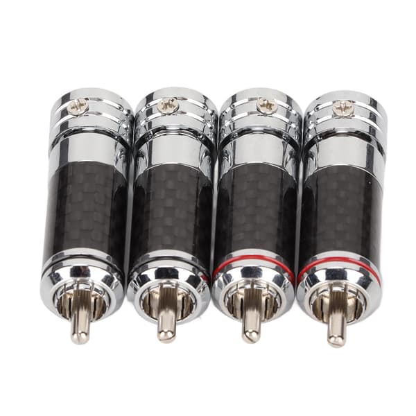 4pcs RCA Connectors Chrome Plated Video Cable Connectors for Speaker Equipment with 9mm Wire Diameter