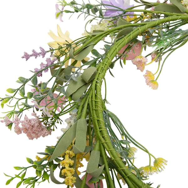 45 cm Easter Wreath with Pastel Eggs Front Door Artificial Easter Egg Wreath Spring Door Wreath with Wildflowers and Pastel Eggs Home Easter Decoration