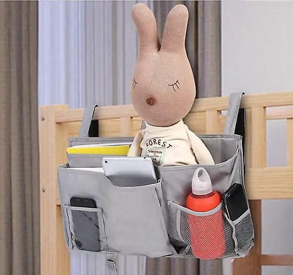 Versatile Bedside Caddy, Durable Waterproof Oxford Fabric Storage Bag for Dorm, Hospital Bed, Crib, with Adjustable Velcro