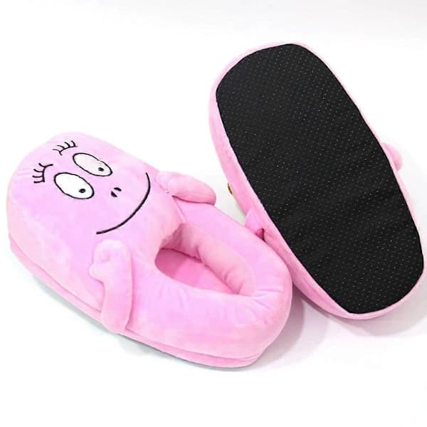 Rosa Barbapapa Tofflor Anime Plyschtofflor Bomullsskor Varma Inomhustofflor