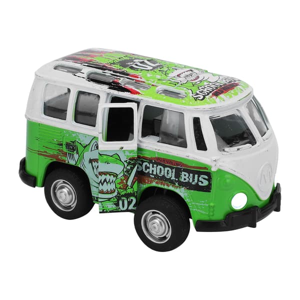 1:36 Bus Mini Simulering Bil Bus Model Legering Lyd Lys Børn Træk-tilbage Bil Legetøj Gave Grøn