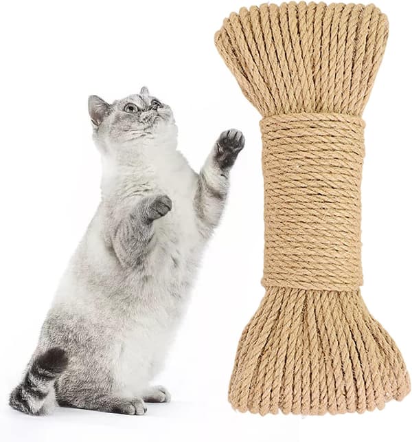 Sisal Rope 6 mm Diameter, Thick and Robust Jute Twine 50 Meters, ZQKLA