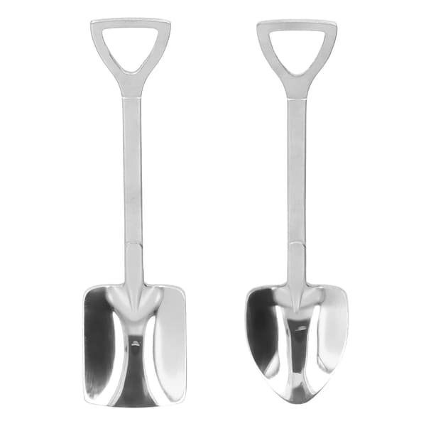 2 stk. skeer i rustfrit stål, robuste, holdbare, korrosionsbeskyttende, blanke, ergonomisk design, bredt anvendte dessertskeer, sølv