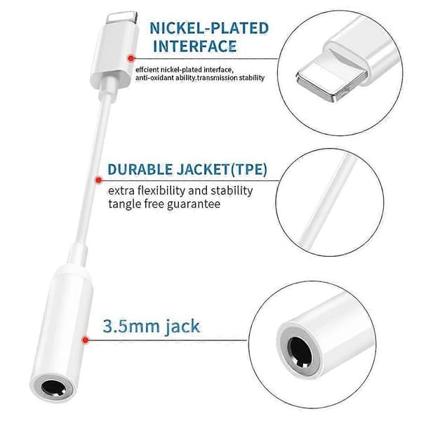 Lightning 8Pin Han til 3,5 mm Hun Port Lydkabel til iPhone X/8/8 Plus osv.
