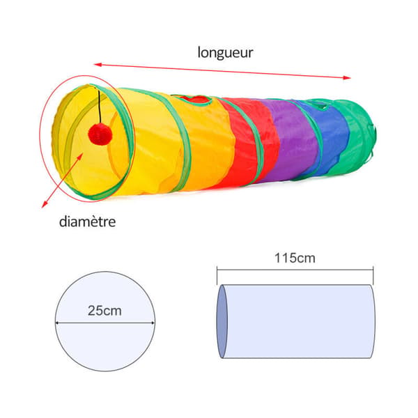 Foldable Cat Tunnel Cat Toy, Hidden Toy for Interactive Cat Play, Sunny