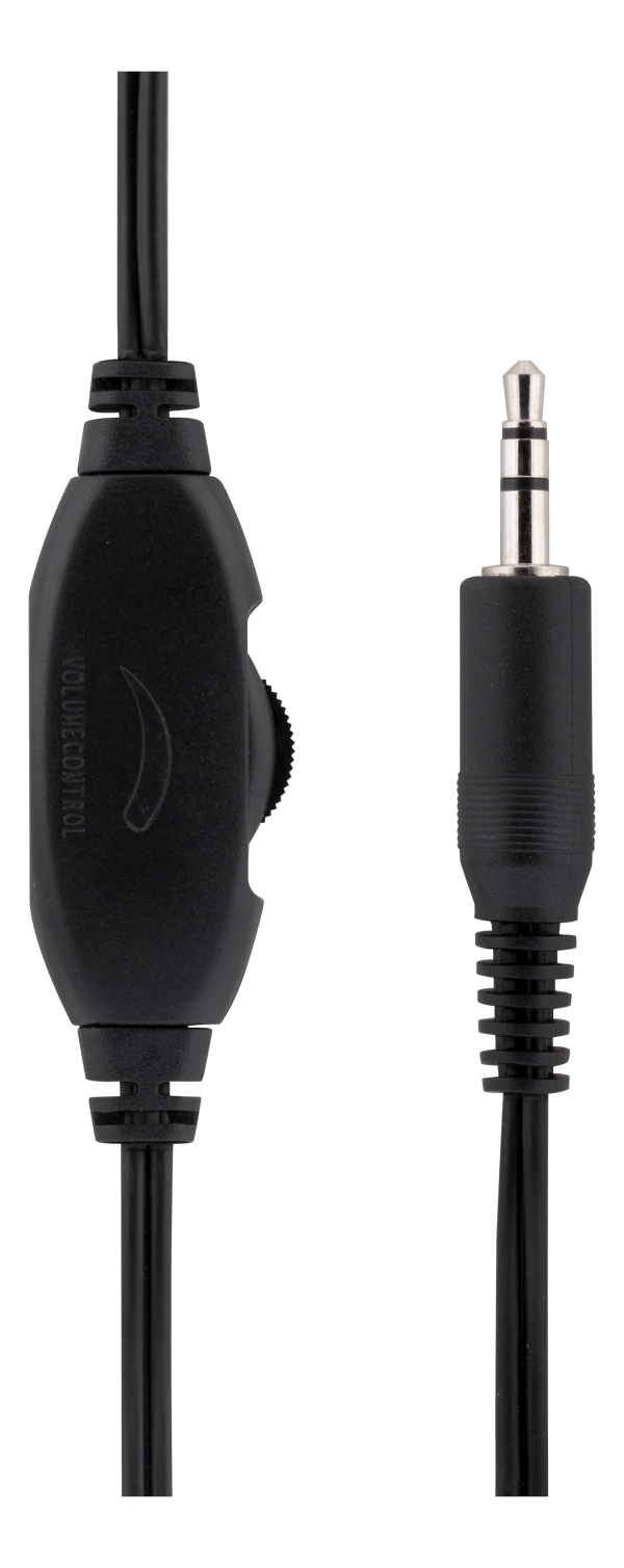 Hovedtelefoner med lydstyrkekontrol, 3,5 mm Svart