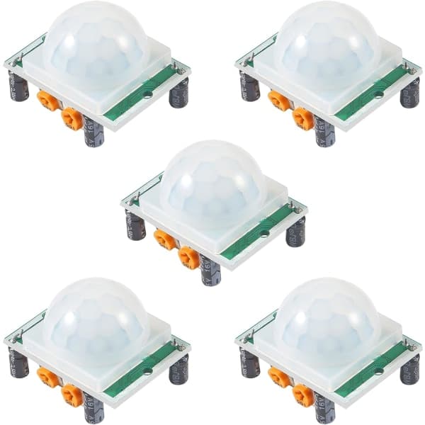 5 st HC-SR501 PIR Infraröd Sensor IR Människokroppsrörelsemodul för Arduino för Raspberry Pi (Grön)