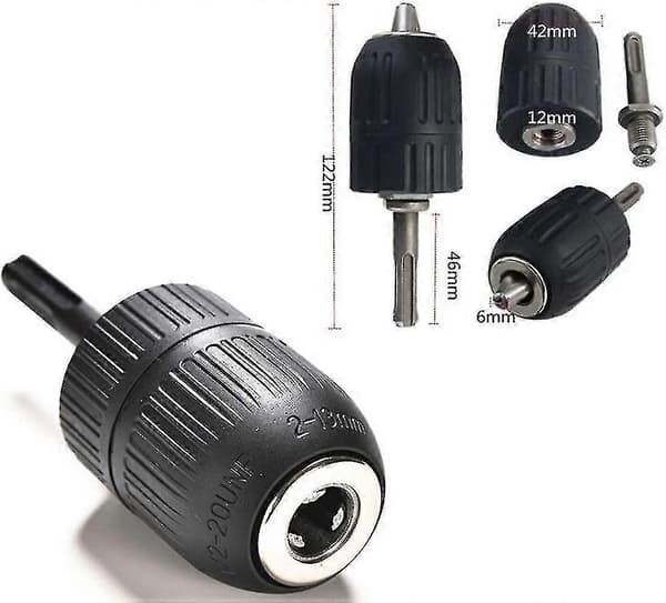 13 mm nøglefri borepatronadapter SDS hurtigbor HSS nøglefri borepatron hardware værktøjsdel