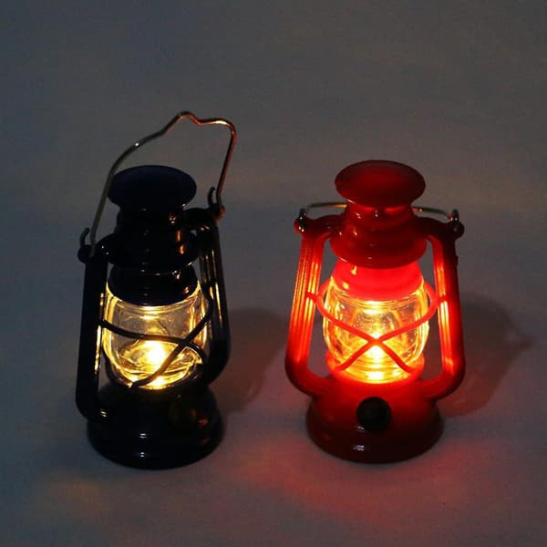 1/6 1/12 Skala Mini Lampe Miniature Lamper Dukkehus Tilbehør Rød