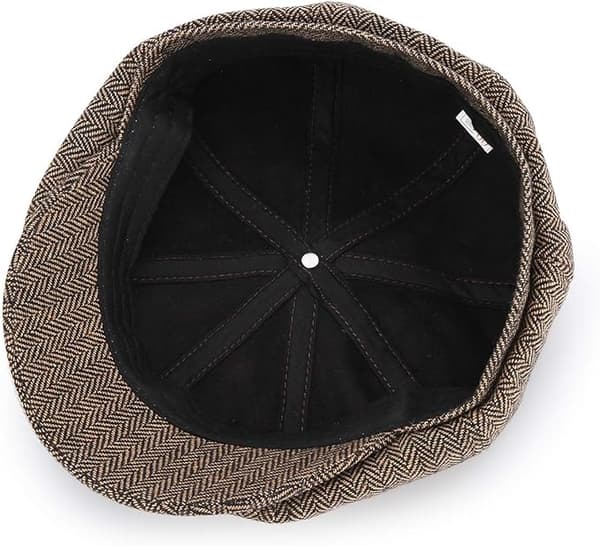 Baker Boy Hat 8 Panel Herringbone Tweed Gatsby Hat Ivy Irish