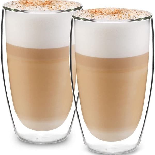 Glaswerk Design Latte Macchiato glas (4 x 330ml) - dubbelväggiga glas KLB