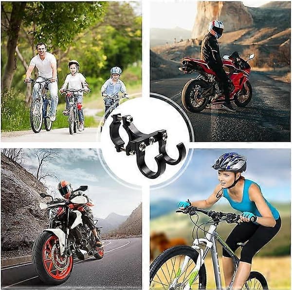 Motorcycle Handlebar Helmet Hook, Safety Helmet Hook for Motorcycle Handlebar, Helmet Hanger - Motorcycle Accessories, Double Hook, Hard Full [DB]