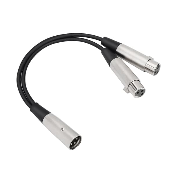 33 cm Metal XLR3M til Dobbelt XLR3F Mikrofon Belysning Kontrolkonsolkabel