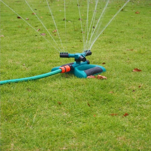 Garden Sprinkler with 3 Nozzles 360° Automatic Watering System with 2 Modes Adjustable Irrigation Sprinkler