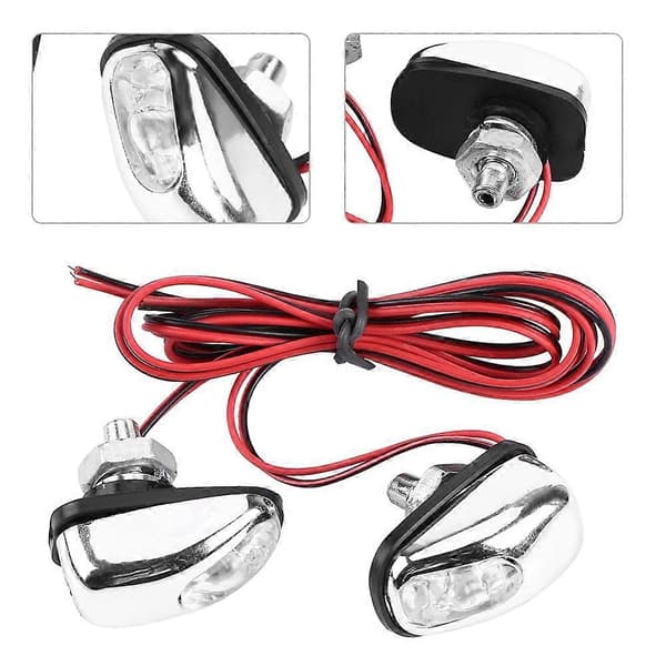 Par LED-frontlykter for vindusvisker, panser, frontlykt, vannspray, dyse, 12V