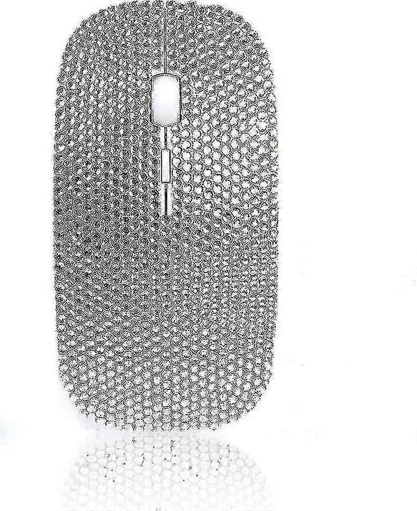 10 Ones Design Bling Trådløs Mus Glitter, Sølv Rhinestone Glitter Trådløs Computermus Med