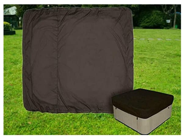 Vattentätt fyrkantigt bubbelpoolskydd i polyester för utomhusbruk, brunt (228*228*30 cm)