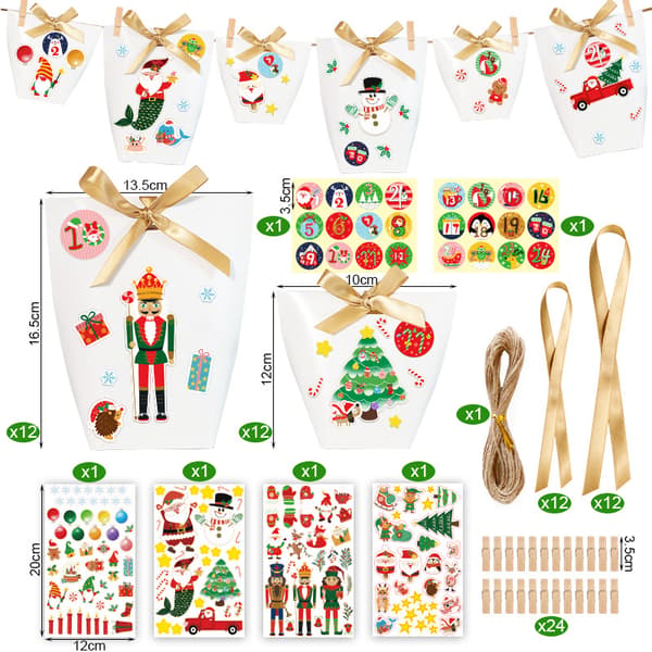Gaveeske 24 stk. julegodteriboks godteriboks