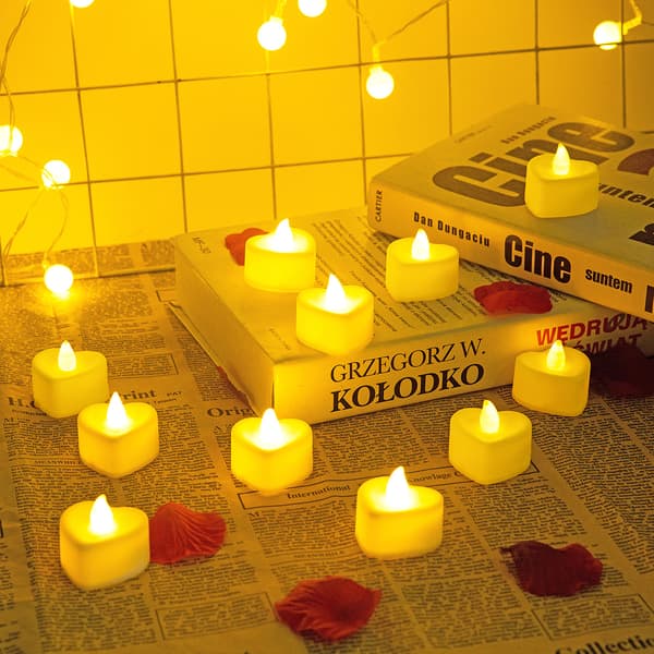 6 stk LED-lys med glitterpulver til Eid al-Adha og Halloween