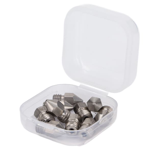 10 stk 3D-skriverdyser MK8 rustfritt stål 1,75 mm ekstruderingsskrivehode deler tilbehør 0,2 mm