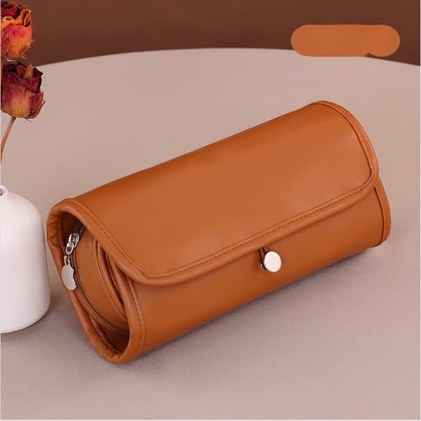 Multifunktionel Sammenklappelig Makeuptaske - Professionel Kosmetik Organizer Taske Brun Brun Brown