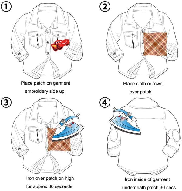 17-pack Cars barnkläder broderi tygmärken T
