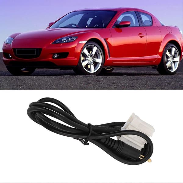 1m Long AUX Audio Input Adapter 3.5mm Clear Sound Black Replacement for Mazda 2 3 5 6 MX5 RX8 Music Player