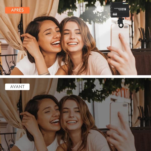 LED Selfie-lys med klips, 72 LED Bærbart Videolys, 3000-9900K