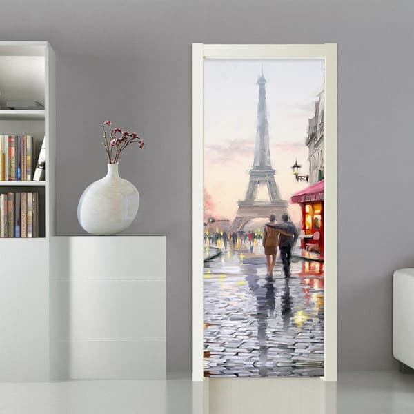 77x200cm Dörrdekal Trompe l'oeil Effekt 3D Tapet (Stil 16)