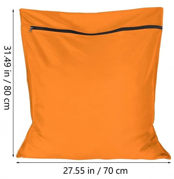 Vasketaske til kæledyr, stor vaskepose forhindrer hårstop, orange, 70x80cm
