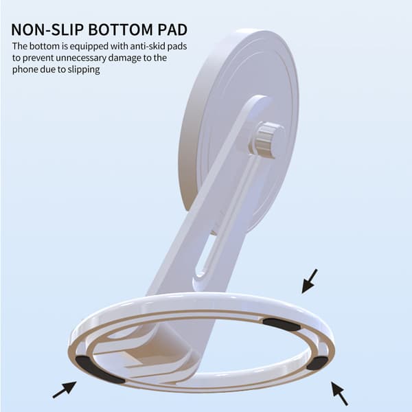 Trådløs laderstativ magnetisk ladeplateholder for iPhone 12 Mini/11 Pro Max/Xs/Xr/X/8 hvit