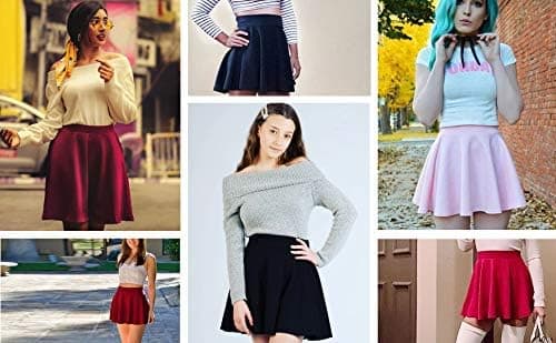 Vinrød, polyesterplisseret skøjtekjole L-nederdel retro basic mini/midi/hulmønstret nederdel
