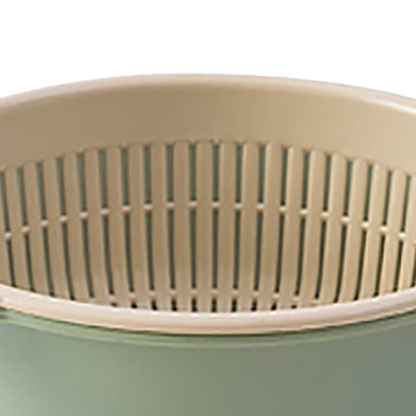 Fruit Vegetable Washing Basket Round Double Layer Kitchen Colander Bowl Set for Fruit Vegetable Washing Green